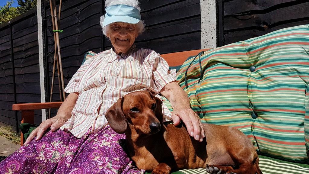 Winifred with her dementia dog friend Orla