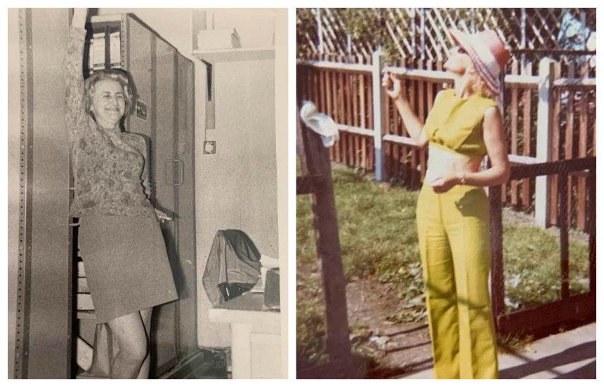 Julie's mum, Eileen, in two outfits